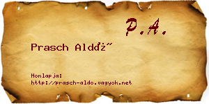 Prasch Aldó névjegykártya